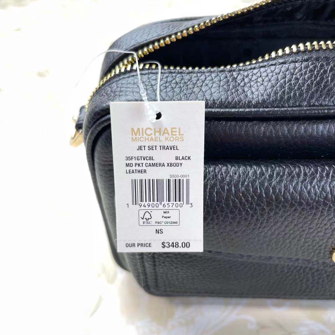 Michael Kors Jet Set Travel 35F1GTVC8L Camera Xbody Leather Crossbody Bag Black Michael Kors Jet Set Travel 35F1GTVC8L Camera Xbody Leather Crossbody Bag Black